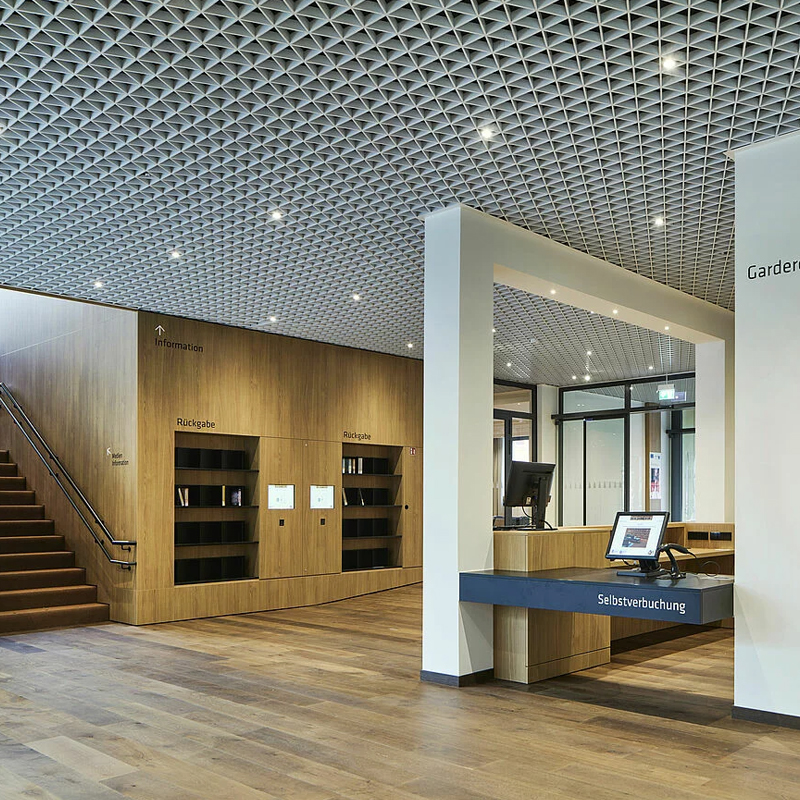 Europe Fire Safety Sustainnability Open-Cell Metal Ceiling System for Contemporary Architectura