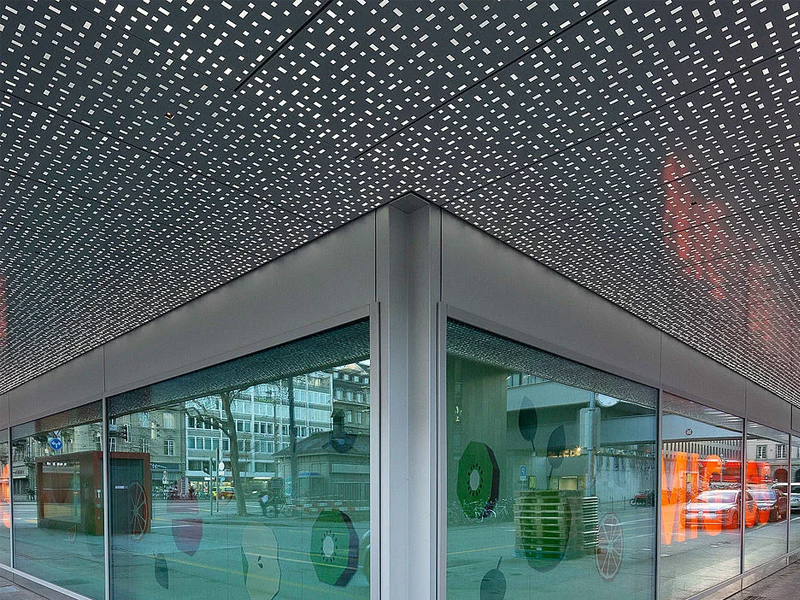 Bubenbergzentrum 8, Bern Strip Metal Ceiling System Aluminum Panels