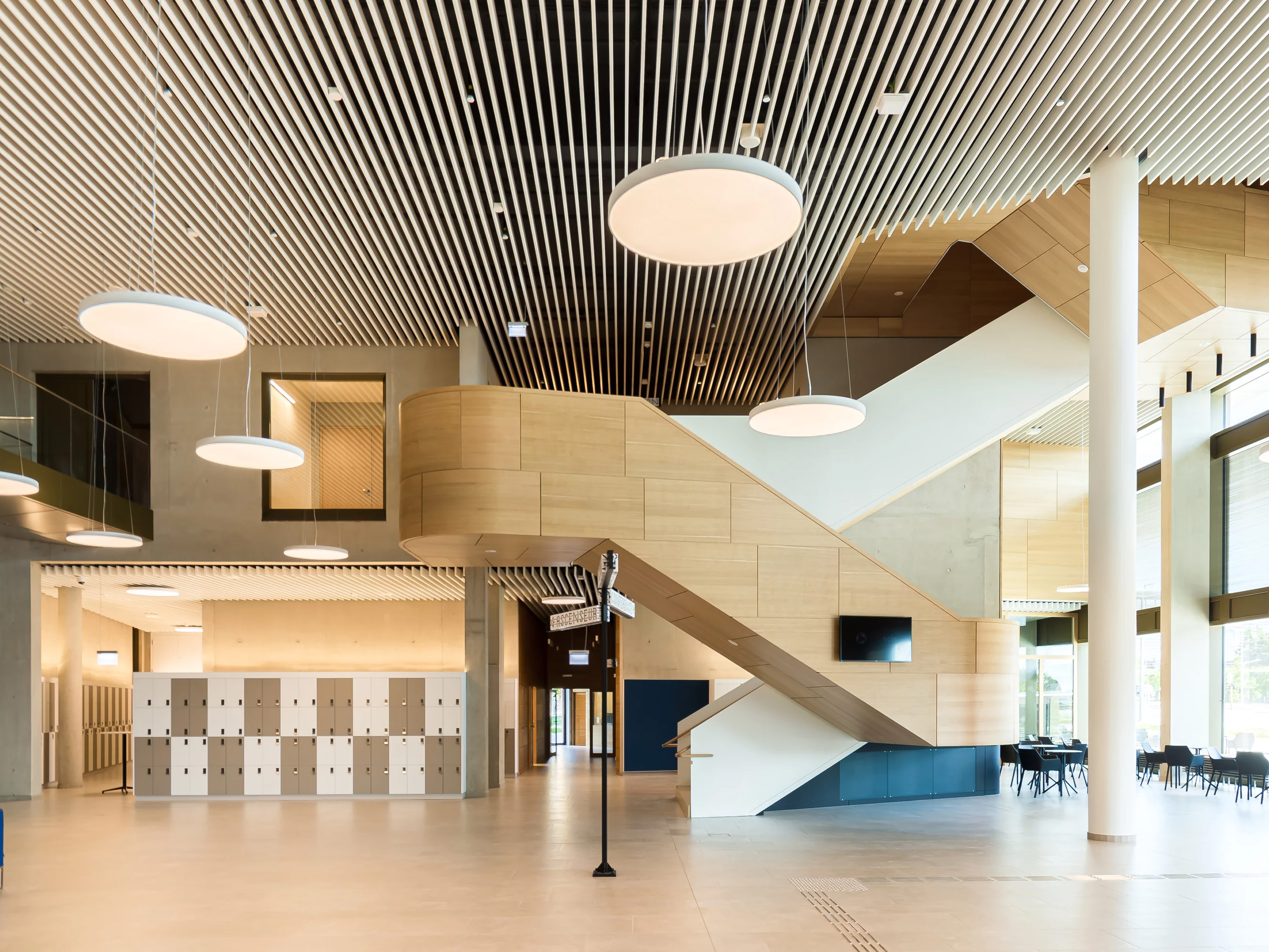  National Library in Luxembourg Metal Strip Ceiling System Aluminum False Panel