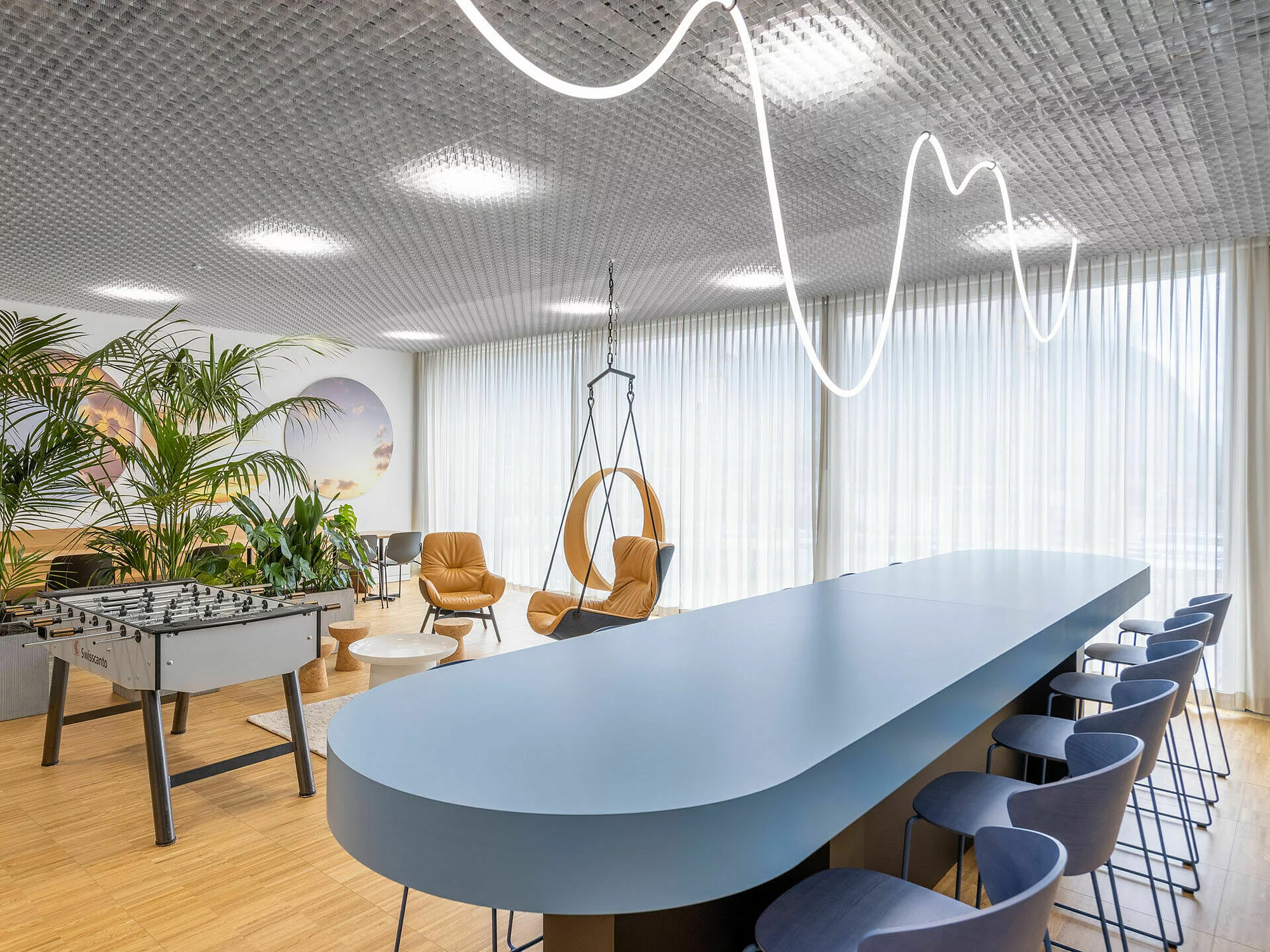 Urner Kantonalbank, Altdorf Metal Ceiling System Aluminum False Strip Ceiling