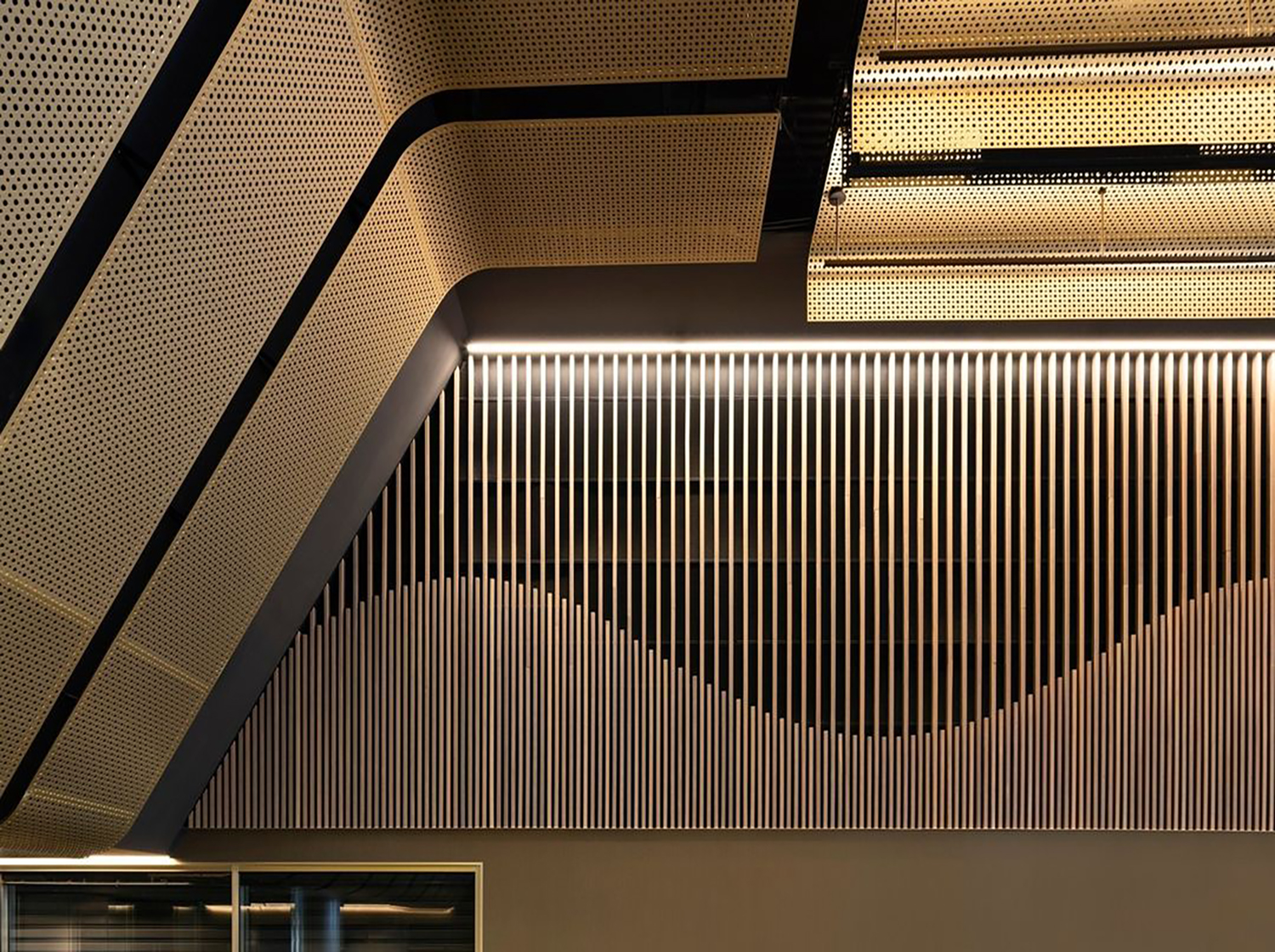 Australia Melborne Marvel Stadium VIP Aluminum Perforated Raft Bespoke Metal Ceiling