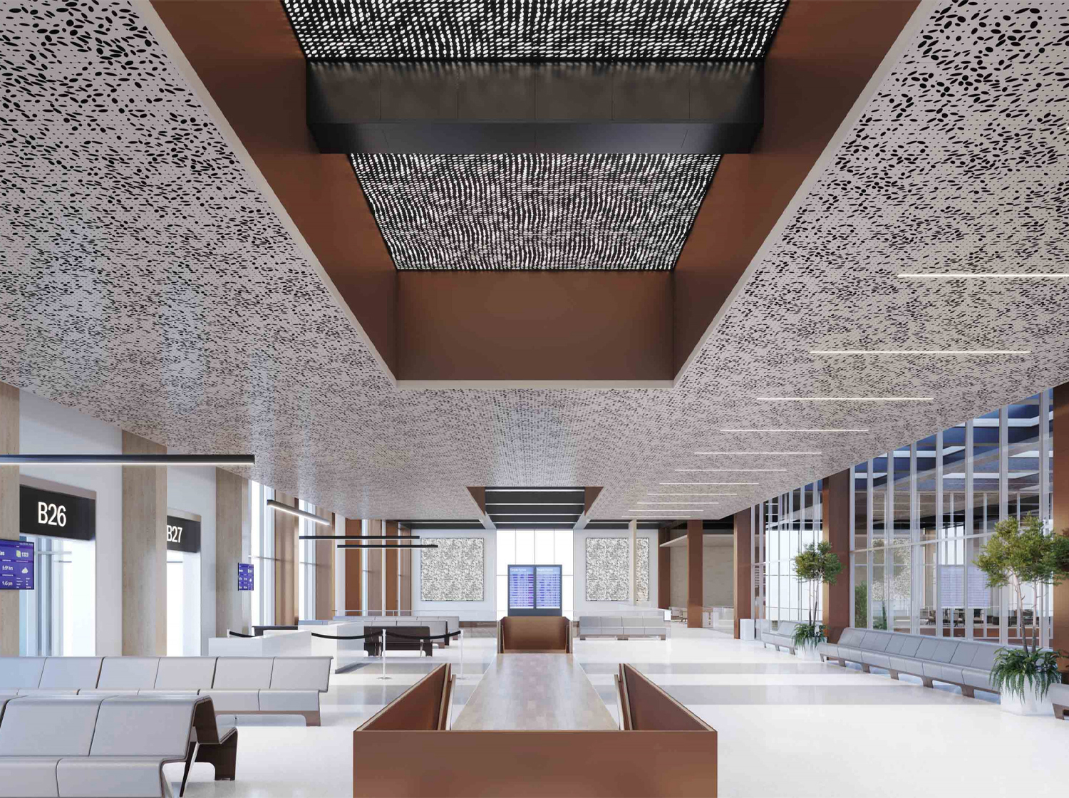 Decorative indoor Aluminium perforated ceiling panel for Office Building