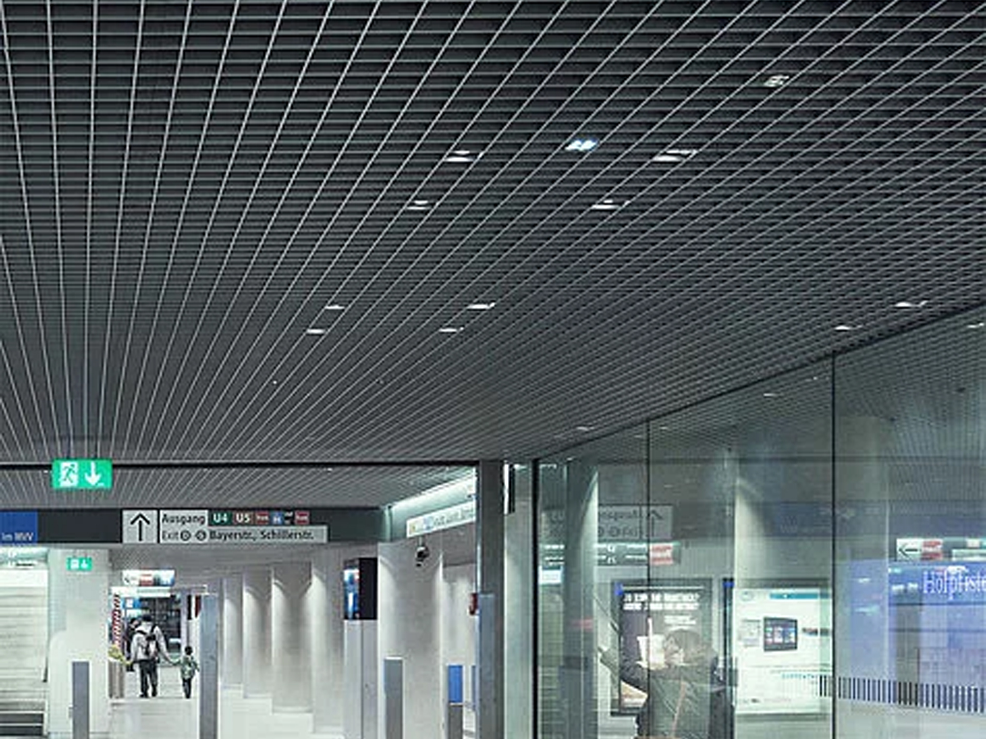 Subway mezzanine central station OPEN GRID CEILING SYSTEMS Strip Ceiling Metal Aluminum Ceiling Aluminum Panel