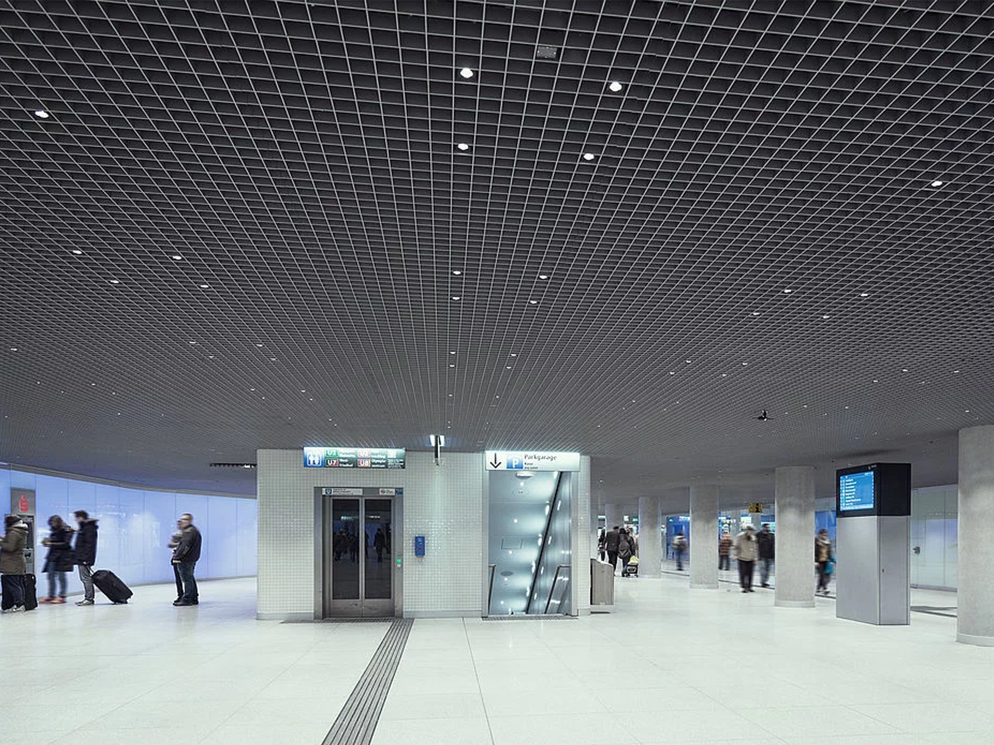 Subway mezzanine central station OPEN GRID CEILING SYSTEMS Strip Ceiling Metal Aluminum Ceiling Aluminum Panel