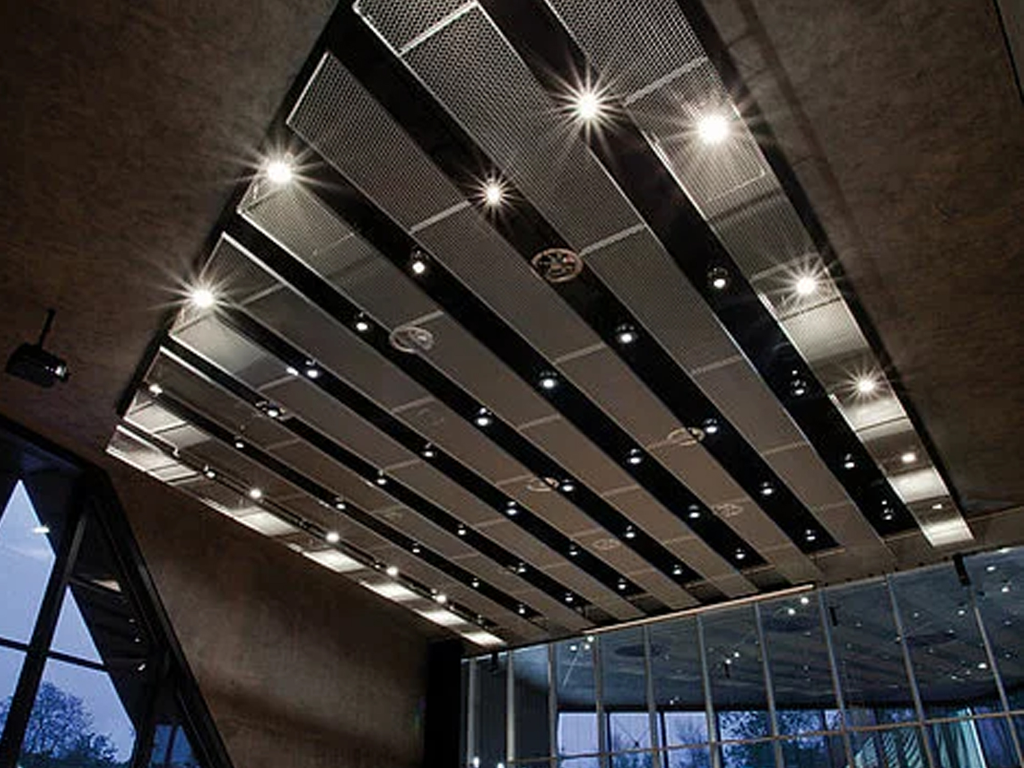 Polish Aviation Museum Aluminum False Ceiling Panel Metal Aluminum Ceiling Customized Ceiling