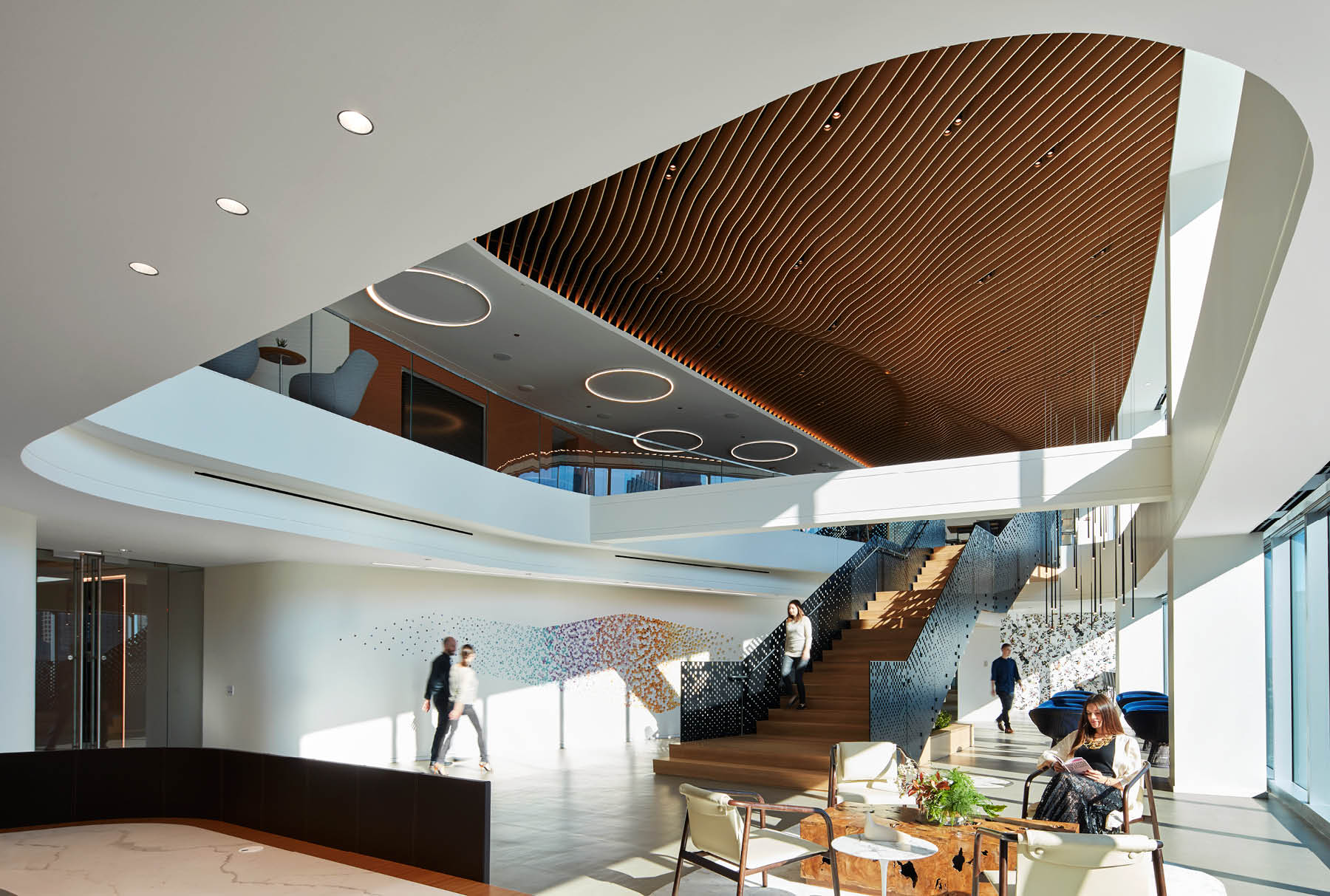 Transforming Commercial Spaces with Curved Wave Aluminum Square Tube Ceiling