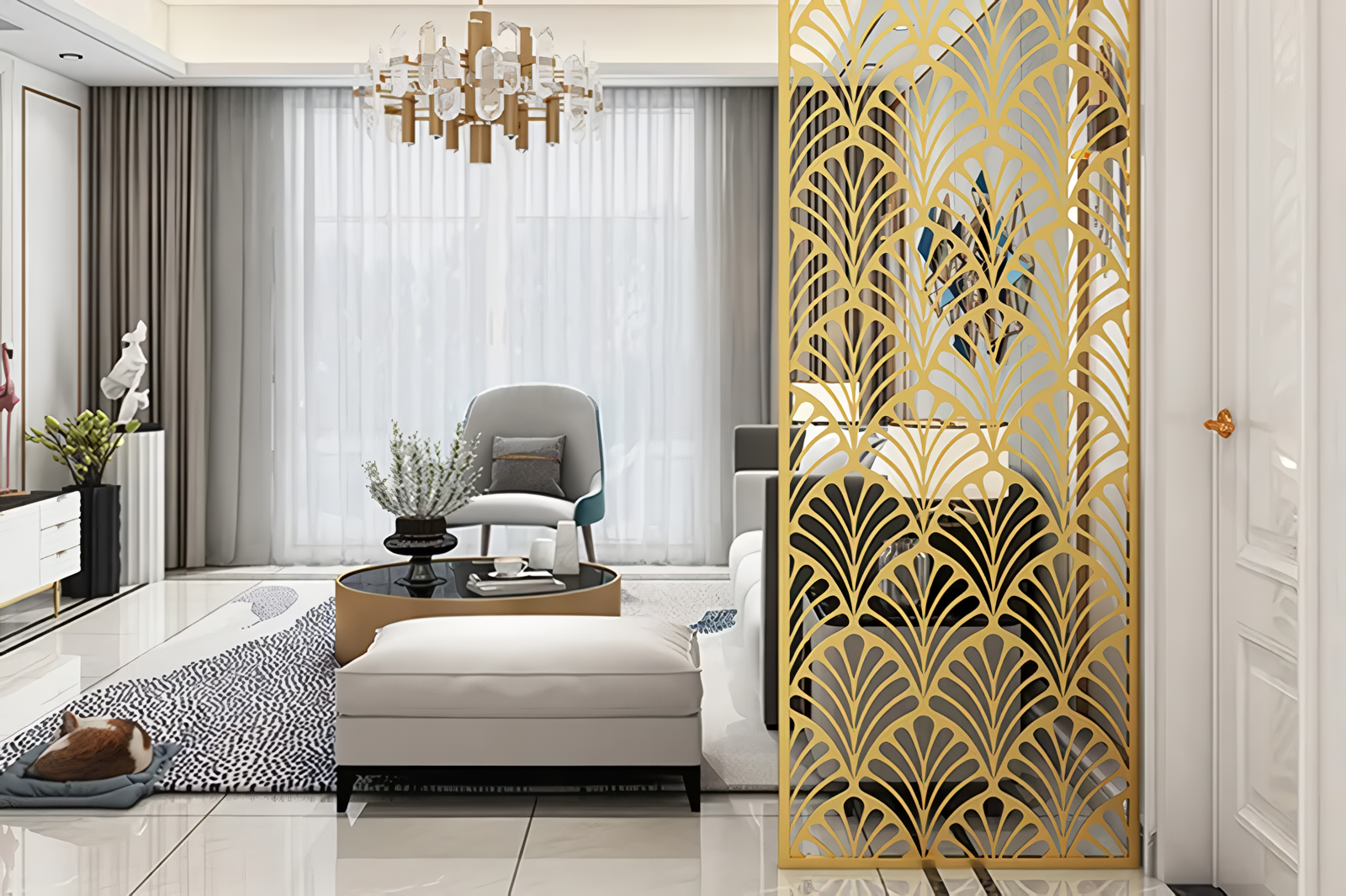 Enhancing Living Room Design with Metal Laser Cut Partition