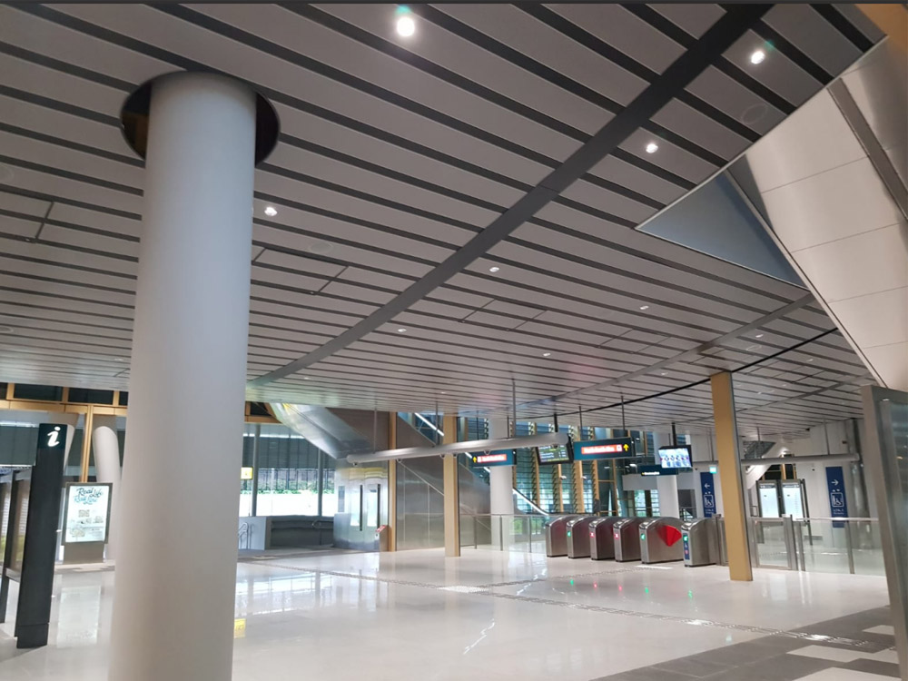 Singapore MRT Canberra Station Exterior Wall Cladding & Metal Ceiling